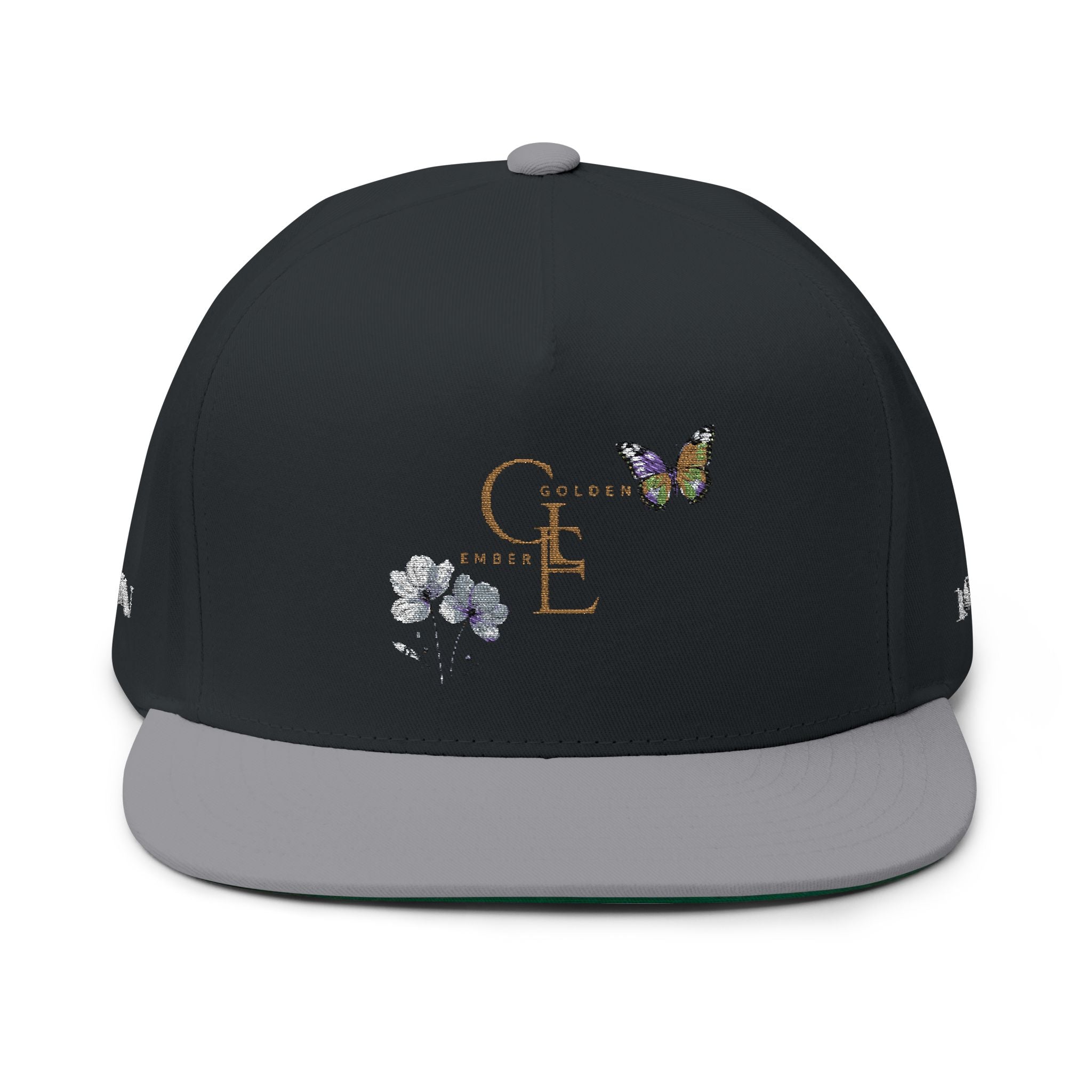 Butterfly Win - Embroidered Flat Cap