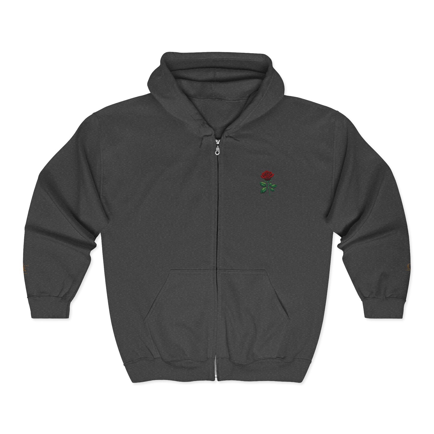 Rose - Embroidered Zip-Up Hoodie