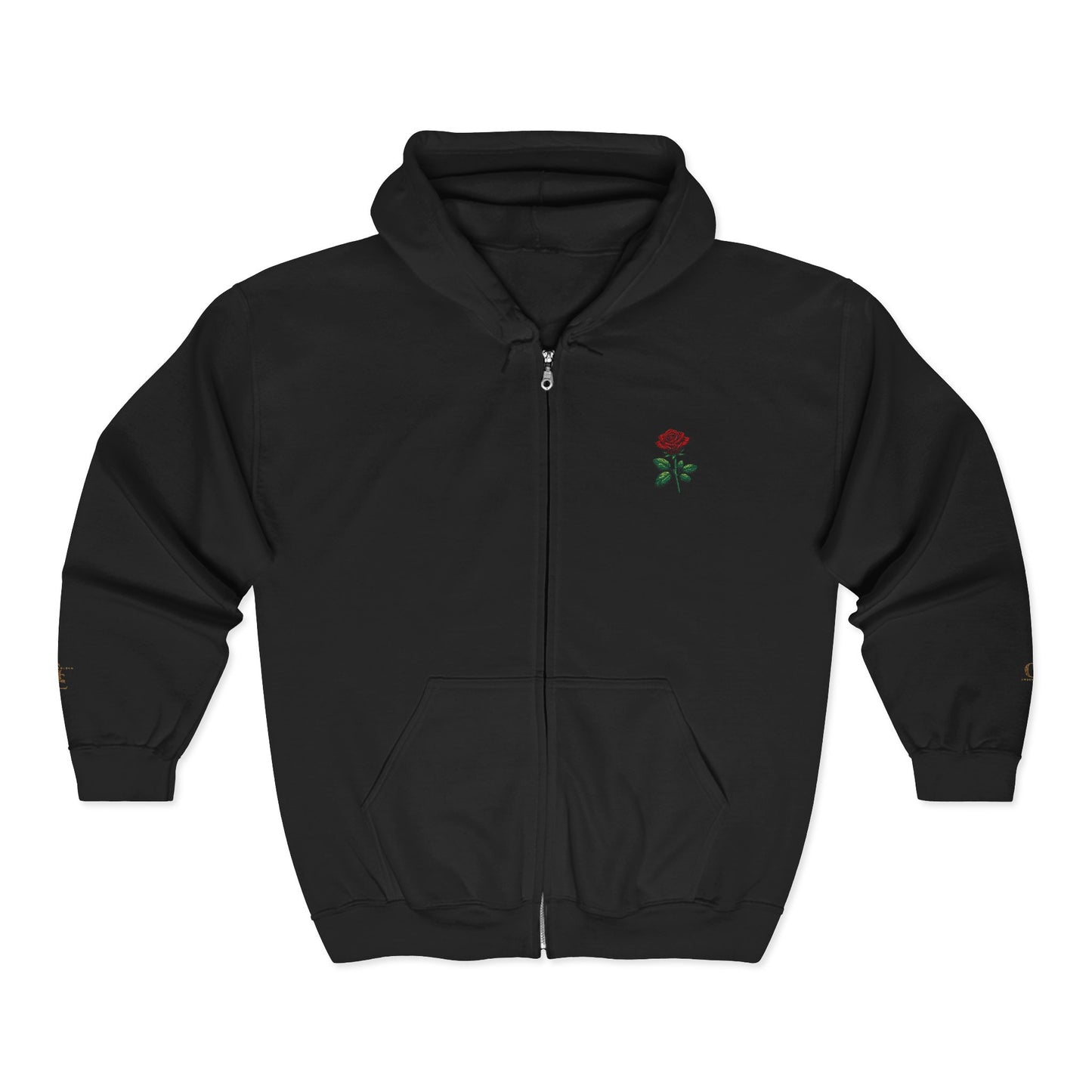 Rose - Embroidered Zip-Up Hoodie