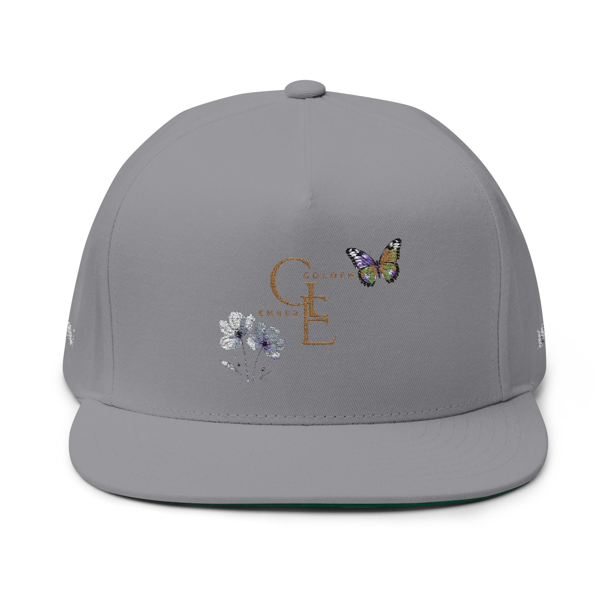 Butterfly Win - Embroidered Flat Cap