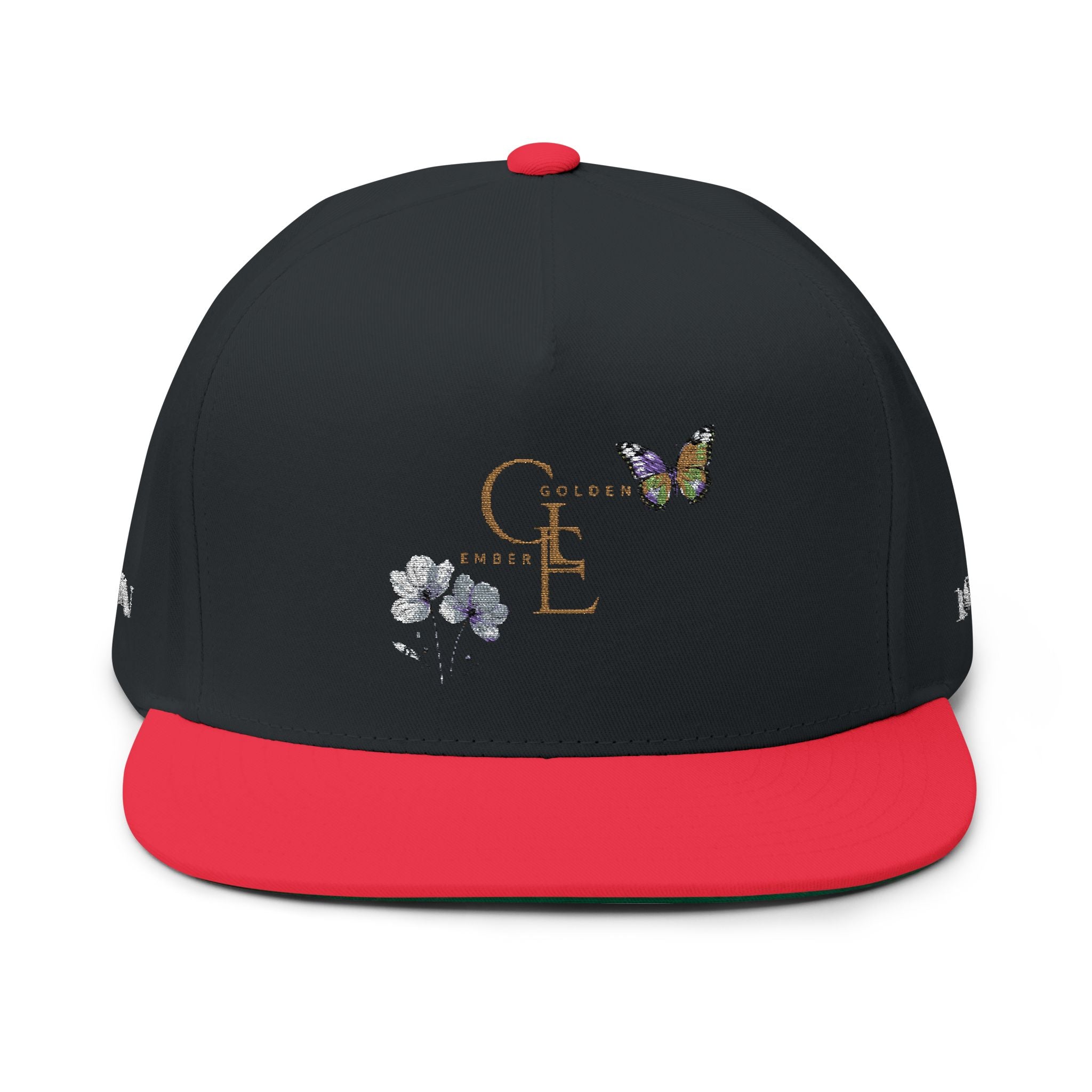 Butterfly Win - Embroidered Flat Cap